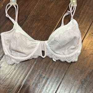 Free People Pink Lace Bra with Scalloped Edging